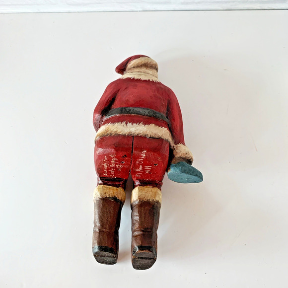 Vintage Crate Prospects Santa Shelf Sitter Figure Ann Olson Wood Hand Carved - Picture 7 of 11